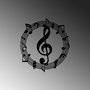 Wallity Musical 2 Escultura de Pared Negra de Metal